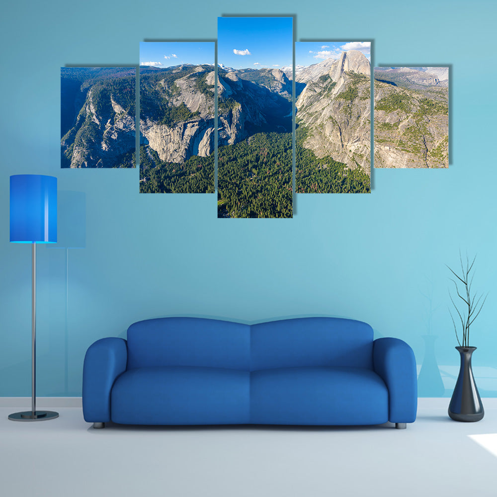 Half Dome rock and Valley from Glacier Point multi panel canvas wall art