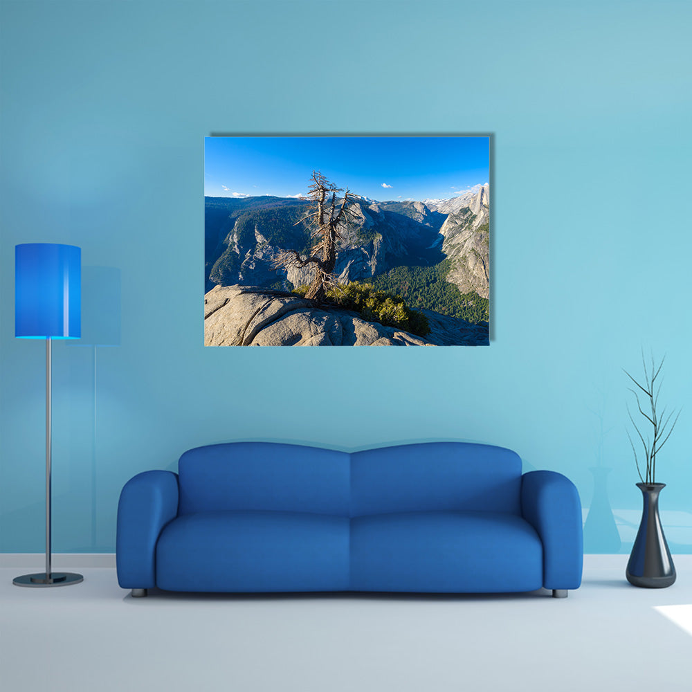 Half Dome rock and Valley from Glacier Point multi panel canvas wall art