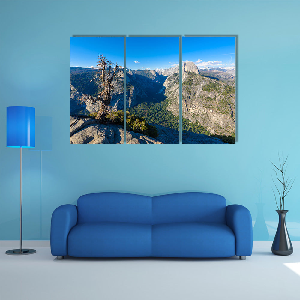 Half Dome rock and Valley from Glacier Point multi panel canvas wall art
