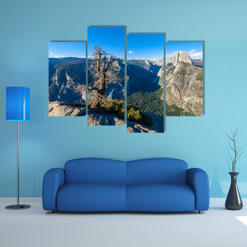 Half Dome rock and Valley from Glacier Point multi panel canvas wall art