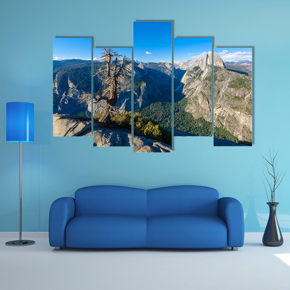 Half Dome rock and Valley from Glacier Point multi panel canvas wall art
