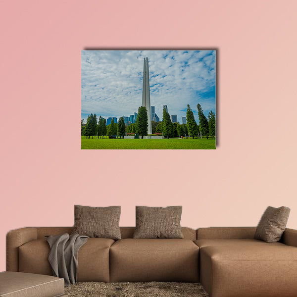 Outdoor view of white tower structure located in a park in Singapore multi panel canvas wall art
