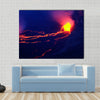 Lava and steam in crater of volcano in Virunga National Park Multi panel canvas wall art