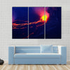 Lava and steam in crater of volcano in Virunga National Park Multi panel canvas wall art