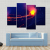 Lava and steam in crater of volcano in Virunga National Park Multi panel canvas wall art