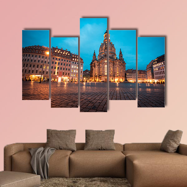 The Neumarkt square and Frauenkirche multi panel canvas wall art