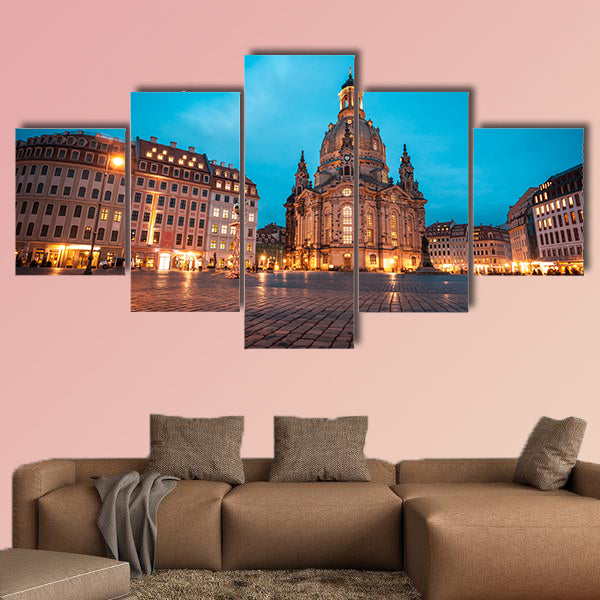 The Neumarkt square and Frauenkirche multi panel canvas wall art