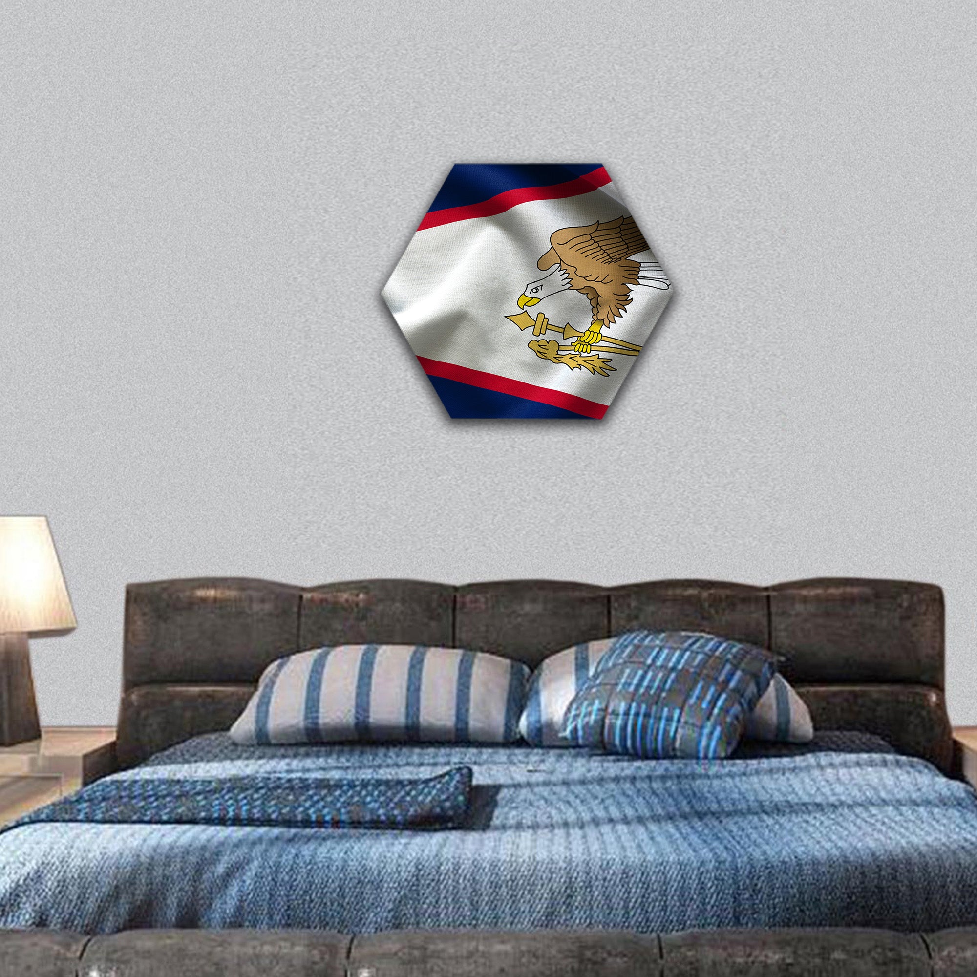 Flag of American Samoa hexagonal canvas wall art