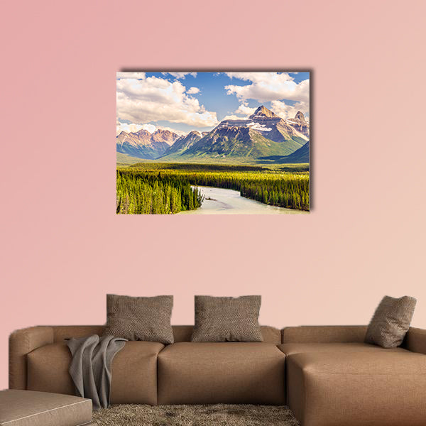 Beautiful landscape of Rockies mountain and Athabasca river wall art
