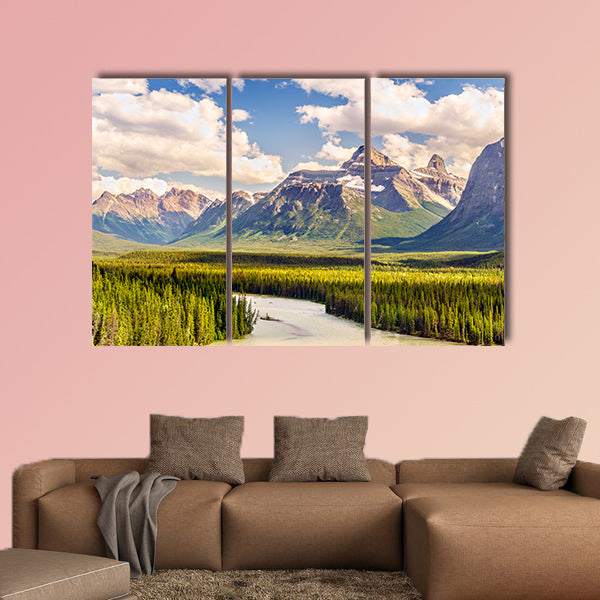 Beautiful landscape of Rockies mountain and Athabasca river wall art