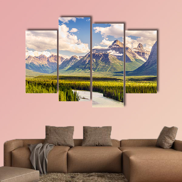 Beautiful landscape of Rockies mountain and Athabasca river wall art