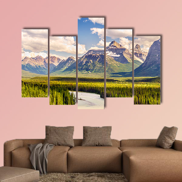 Beautiful landscape of Rockies mountain and Athabasca river wall art