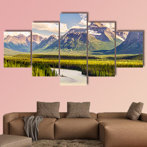 Beautiful landscape of Rockies mountain and Athabasca river wall art