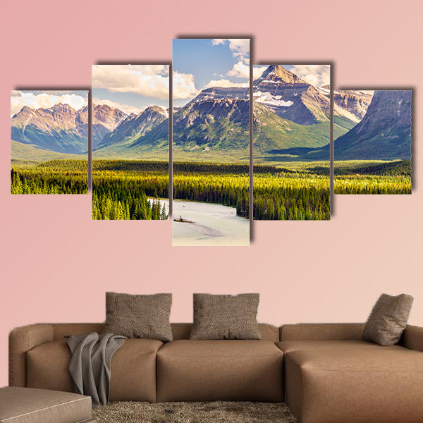 Beautiful landscape of Rockies mountain and Athabasca river wall art