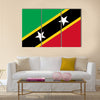 Saint Kitts and Nevis flag vector. Caribbean state flag Multi panel canvas wall art