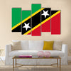 Saint Kitts and Nevis flag vector. Caribbean state flag Multi panel canvas wall art