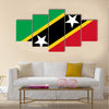 Saint Kitts and Nevis flag vector. Caribbean state flag Multi panel canvas wall art