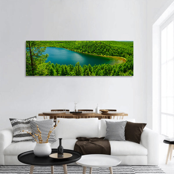 The Camel ride sky pond in the Alshan park of China Panoramic canvas Wall Art