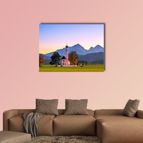 Beautiful view St. Coloman church in Oberbayern, Bavaria, Germany wall art