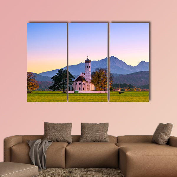 Beautiful view St. Coloman church in Oberbayern, Bavaria, Germany wall art