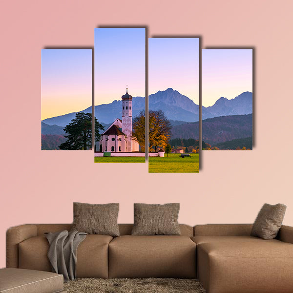 Beautiful view St. Coloman church in Oberbayern, Bavaria, Germany wall art