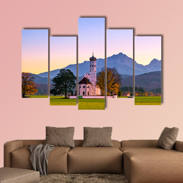 Beautiful view St. Coloman church in Oberbayern, Bavaria, Germany wall art