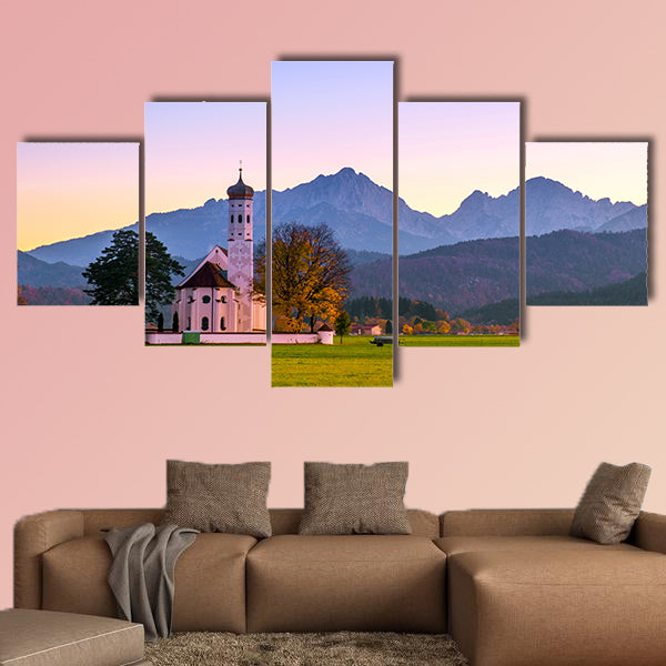 Beautiful view St. Coloman church in Oberbayern, Bavaria, Germany wall art