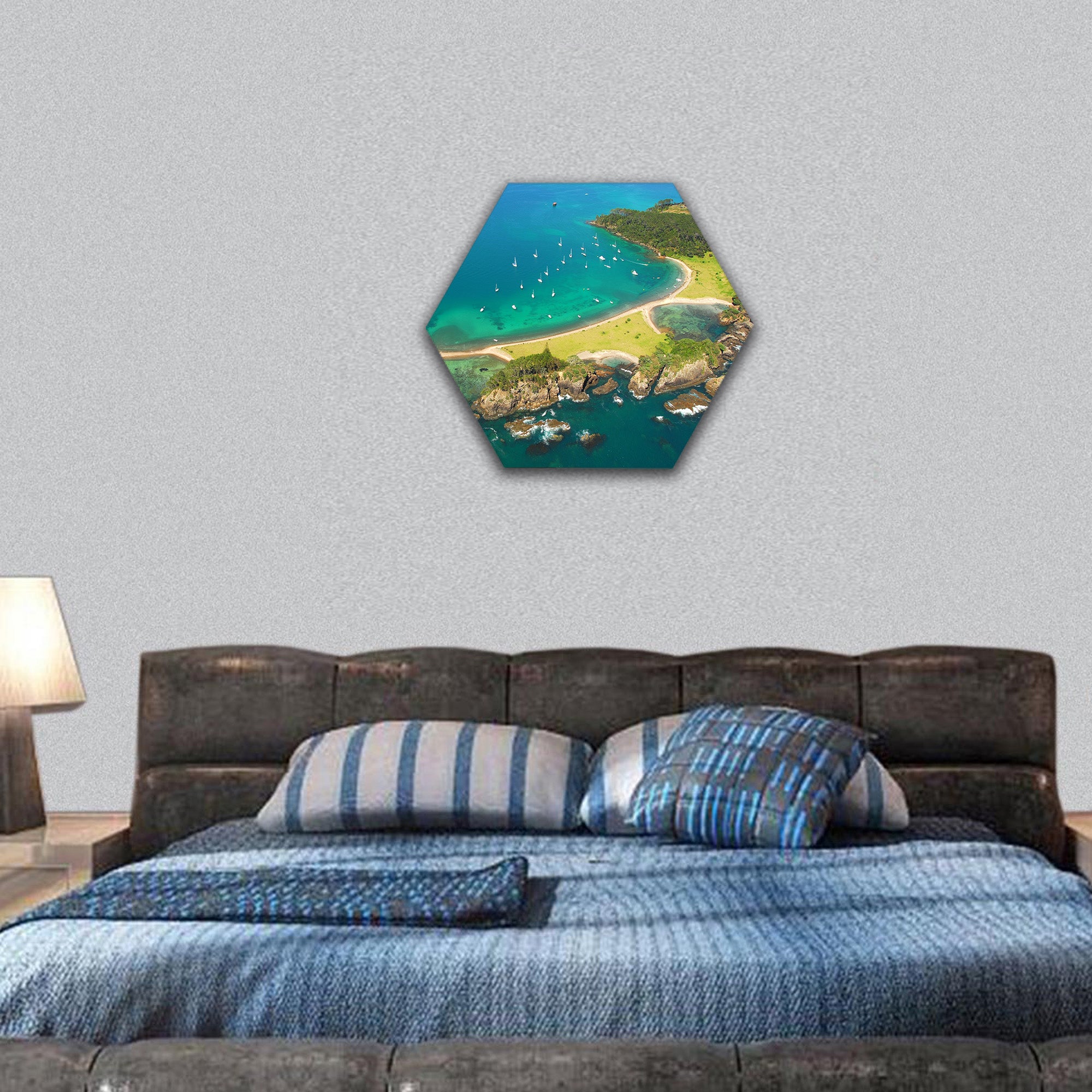 Roberton Island - Bay of Islands, New Zealand hexagonal canvas wall art