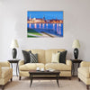 City panorama and quay of Daugava river in Riga Multi panel canvas wall art