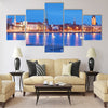 City panorama and quay of Daugava river in Riga Multi panel canvas wall art