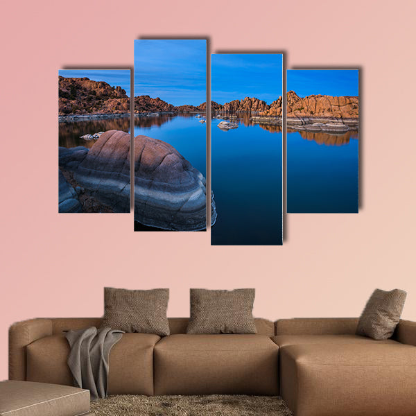 Sunset above Watson Lake in Prescott, Arizona multi panel canvas wall art