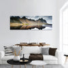 Beach with wet black sand, Stokksnes cape, Vestrahorn , Iceland Panoramic canvas Wall Art