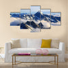 Landscape of Mountain Cook Peak with mist from Helicopter Multi panel canvas wall art