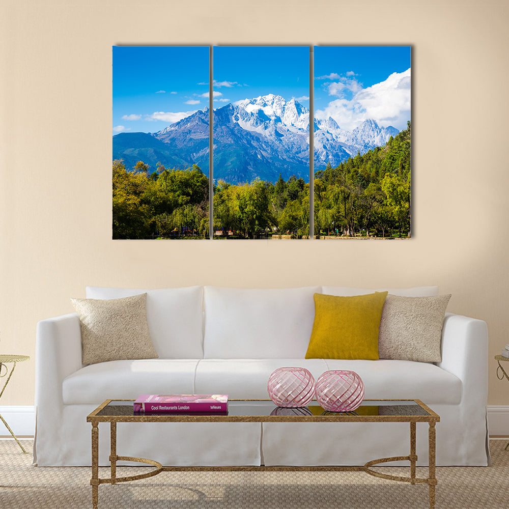 Black dragon Pool, Lijiang, Yunnan, China, Jade Dragon Snow Mountain Multi panel canvas wall art