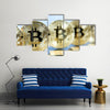 bitcoins in the queue on the chessboard multi panel canvas wall art