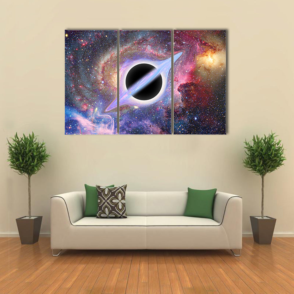 Black Orbit Abstract In Outer Space Multi Panel Canvas Wall Art