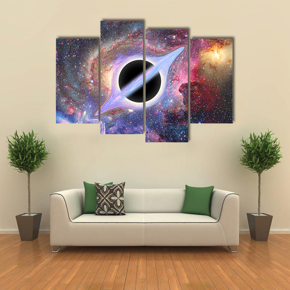 Black Orbit Abstract In Outer Space Multi Panel Canvas Wall Art