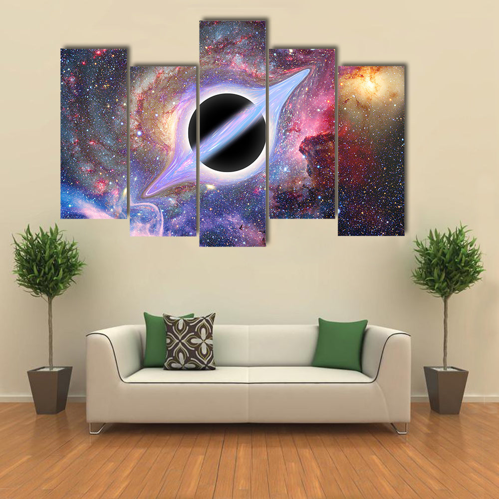 Black Orbit Abstract In Outer Space Multi Panel Canvas Wall Art