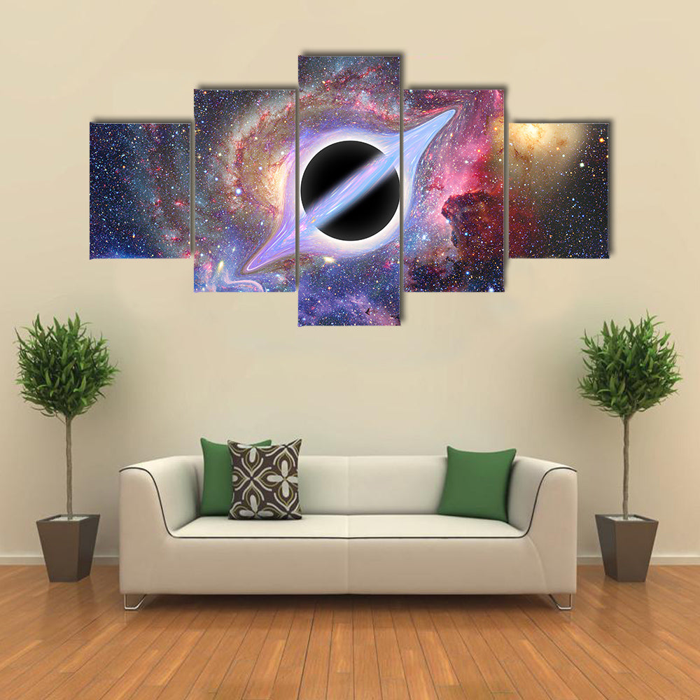Black Orbit Abstract In Outer Space Multi Panel Canvas Wall Art