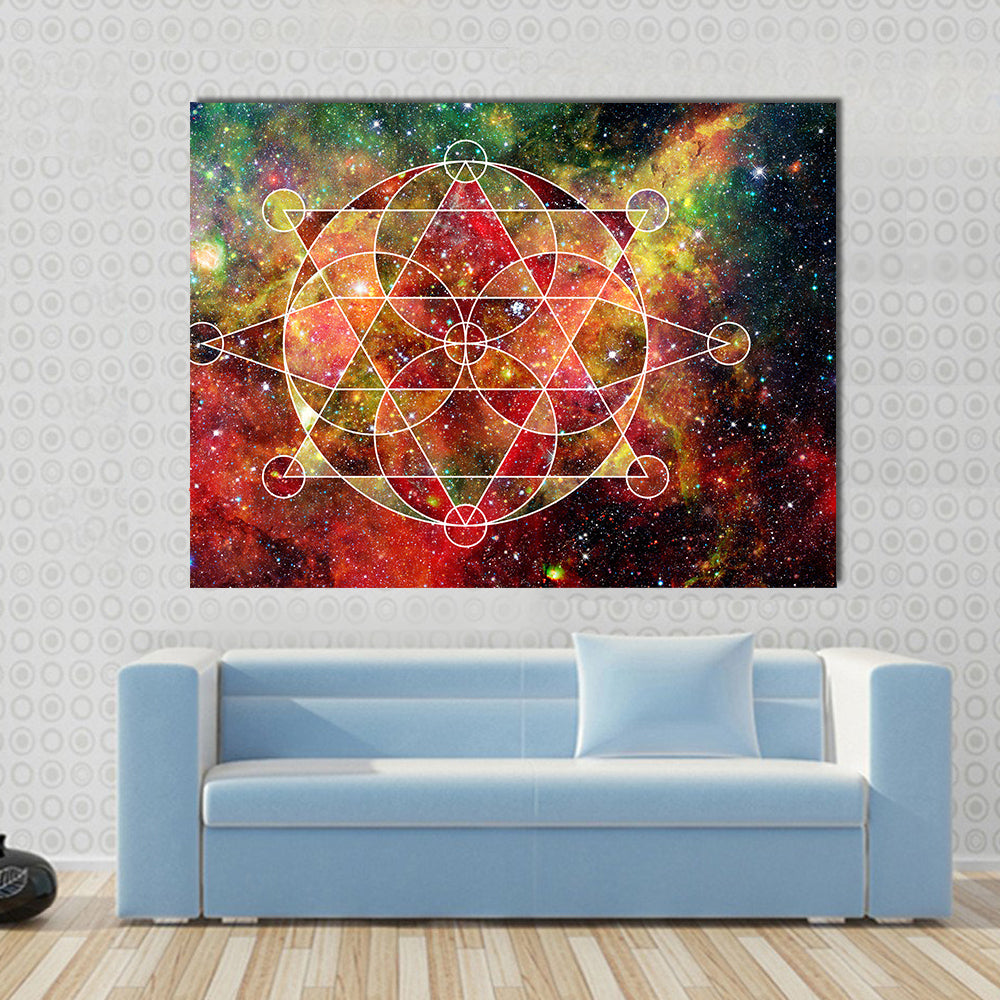 Polygonal Triangular And Nebula Geometric Cloudscape Multi Panel Canvas Wall Art