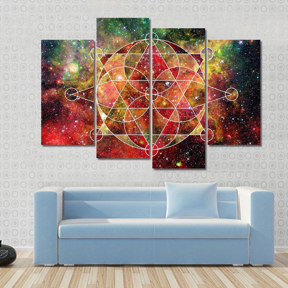 Polygonal Triangular And Nebula Geometric Cloudscape Multi Panel Canvas Wall Art