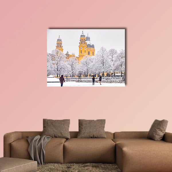 People enjoying the Odeonsplatz in Munich, Germany multi panel canvas wall art