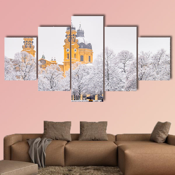 People enjoying the Odeonsplatz in Munich, Germany multi panel canvas wall art