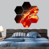 Artistic illustration of the Sun  hexagonal canvas wall art