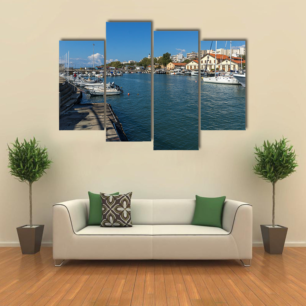 Port And Panorama To Town Of Alexandroupoli, East Macedonia, Greece, Multi Panel Canvas Wall Art