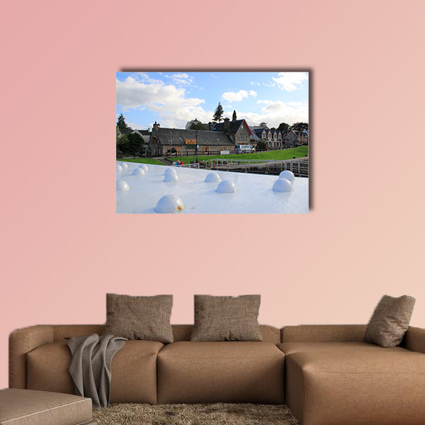 Caledonian, Caledonian Canal with Ships and Watergate canvas wall art