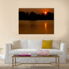 Beautiful sunset on the river Multi panel canvas wall art