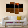 Beautiful sunset on the river Multi panel canvas wall art