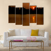 Beautiful sunset on the river Multi panel canvas wall art