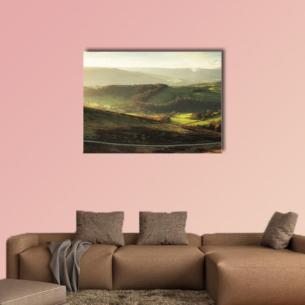 Landscape view of Hope Valley in Peak District during autumn wall art